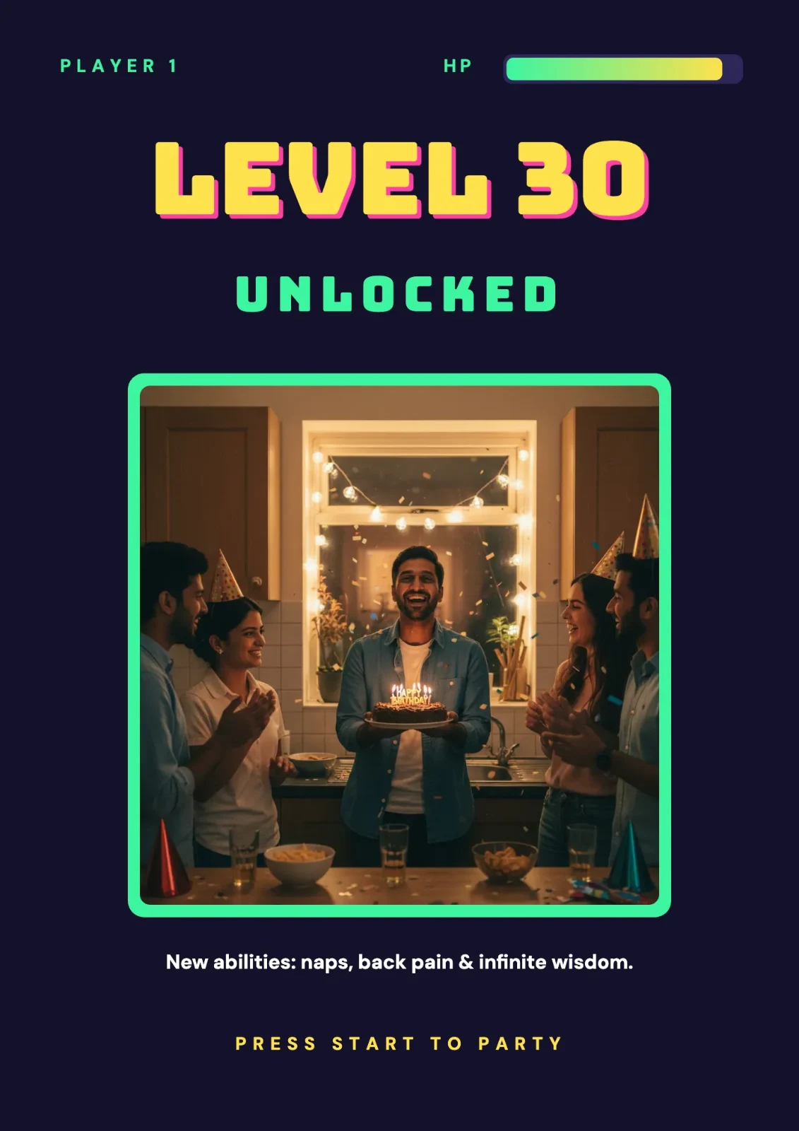 Level Up postcard