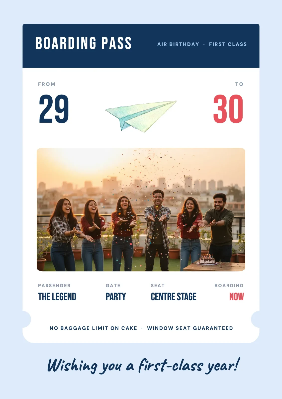 Flight To Thirty postcard