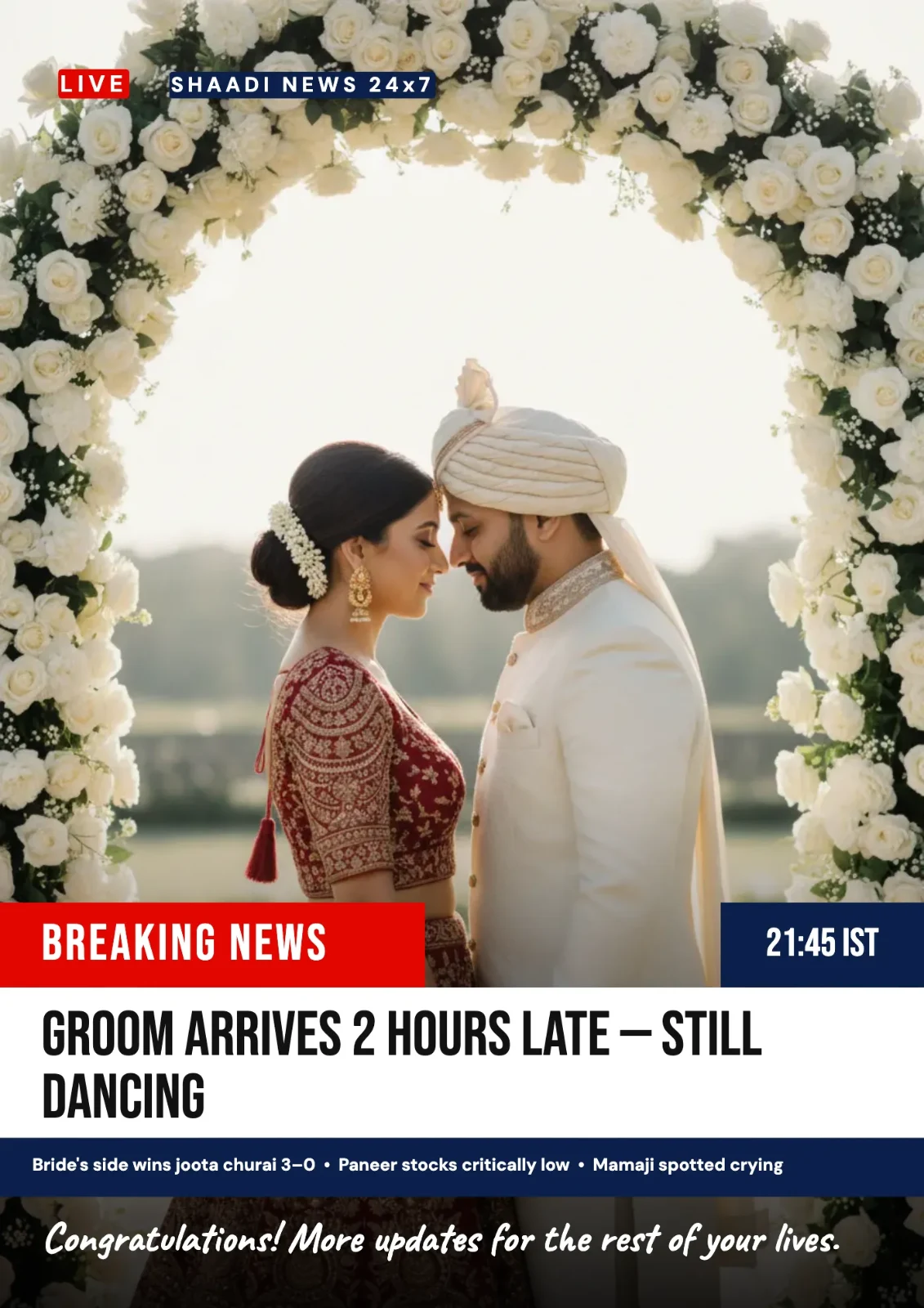 Shaadi Breaking News postcard