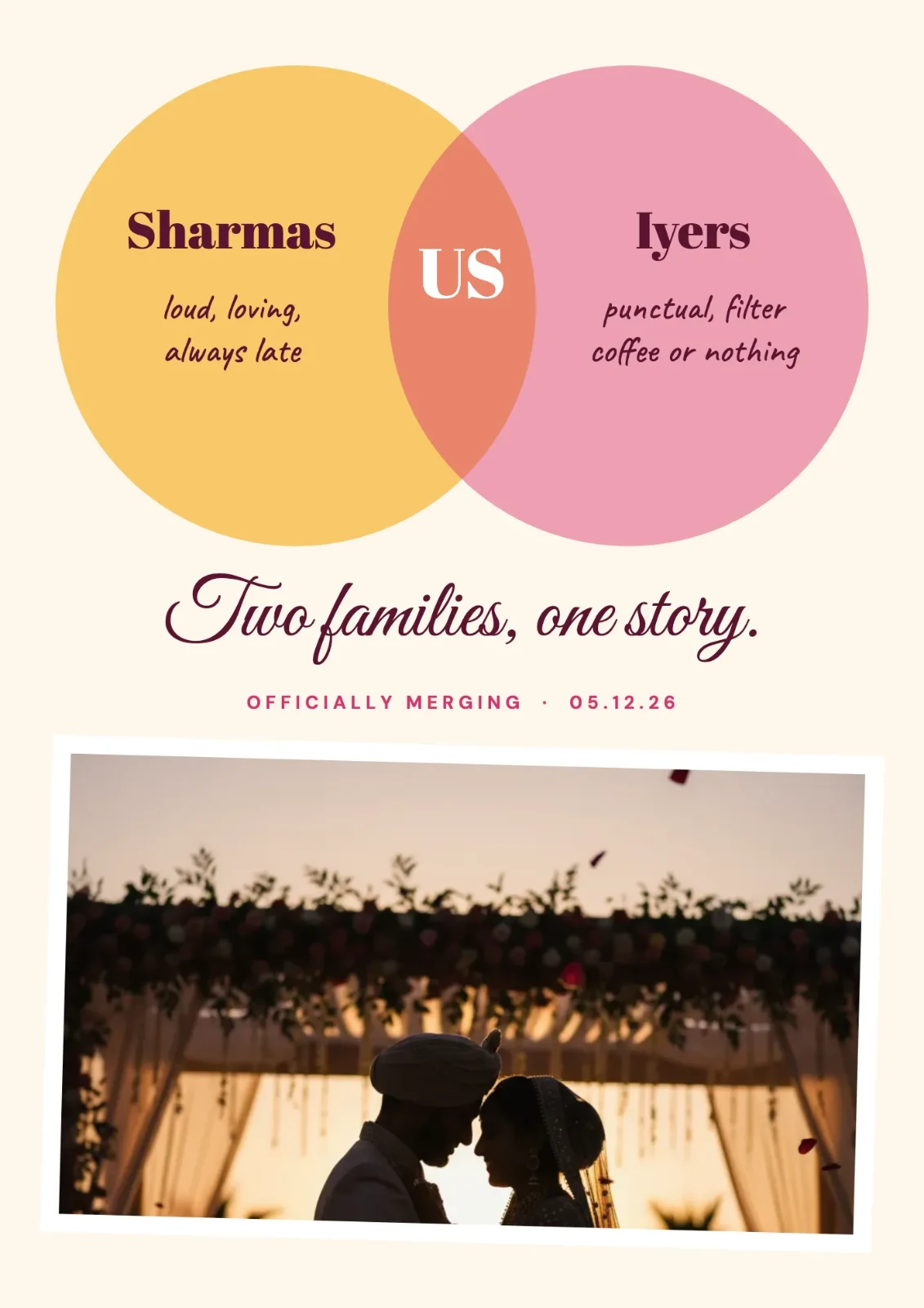 Two Families One Story postcard