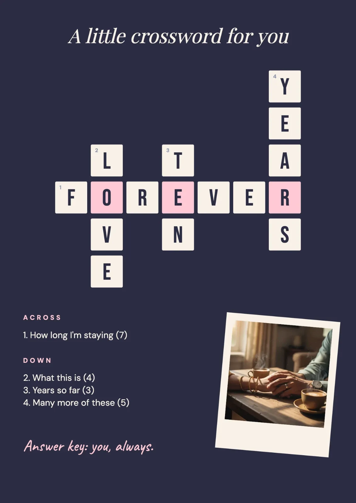 Love Crossword postcard