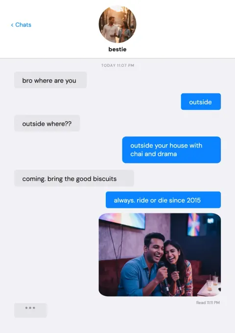 Bestie Chat postcard