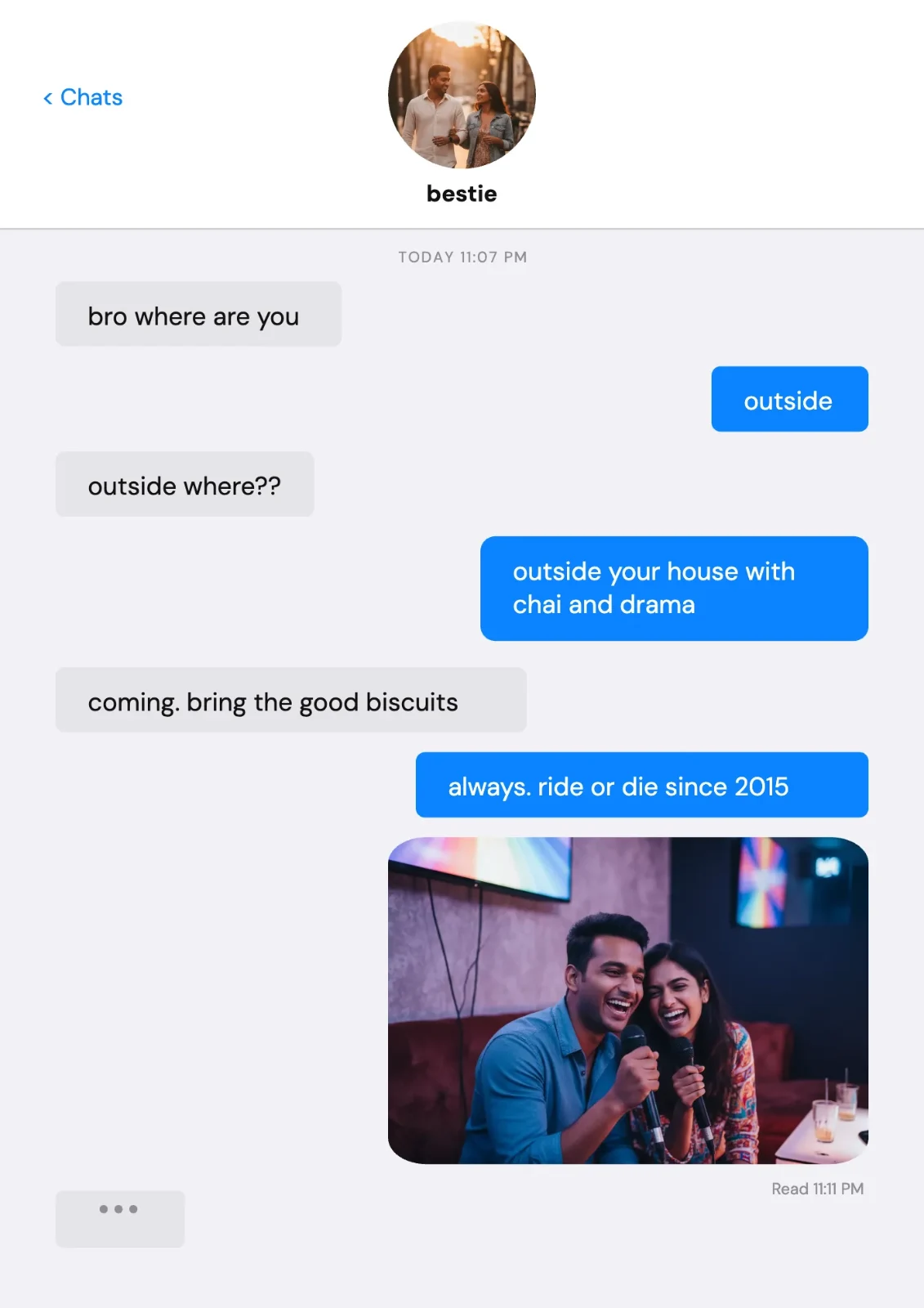 Bestie Chat postcard