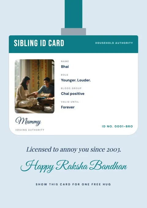 Licensed Sibling postcard
