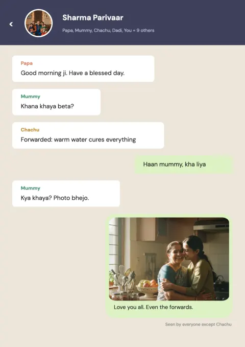 Family Group Chat postcard
