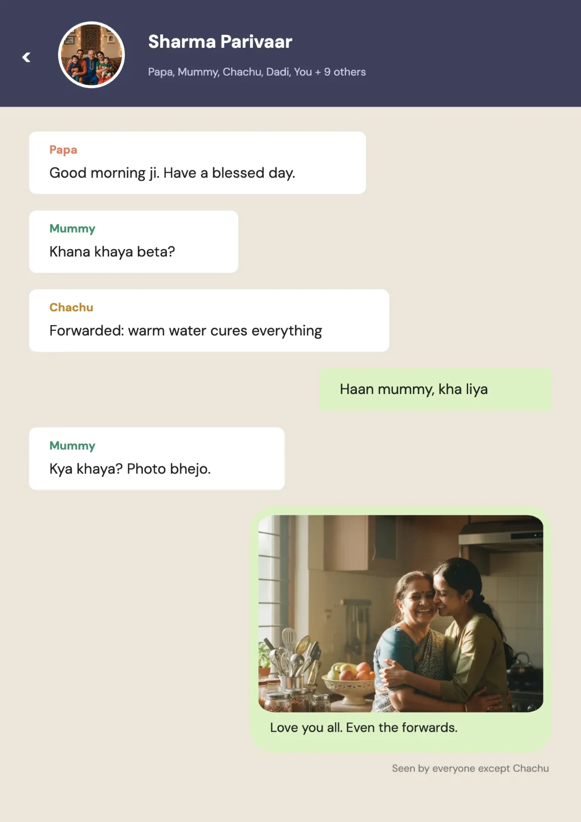 Family Group Chat postcard