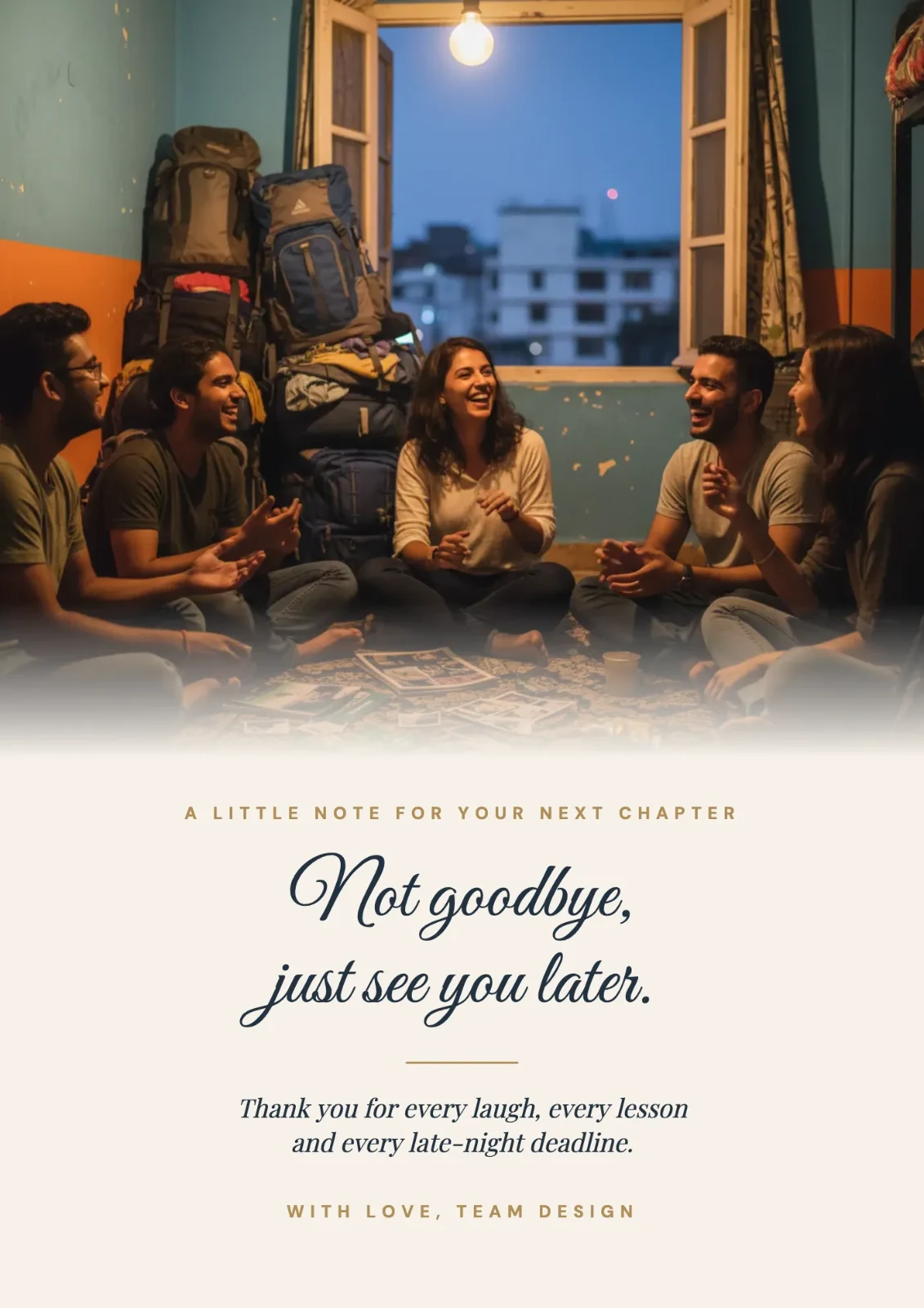 Not Goodbye postcard