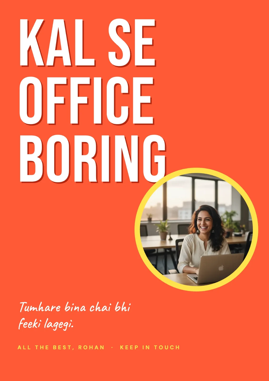 Kal Se Office Boring postcard
