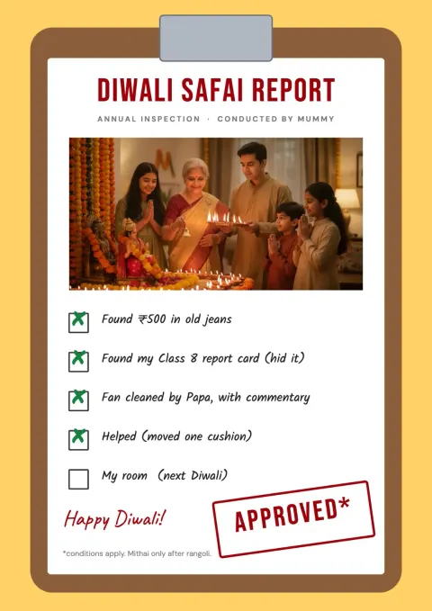 Diwali Safai Report postcard