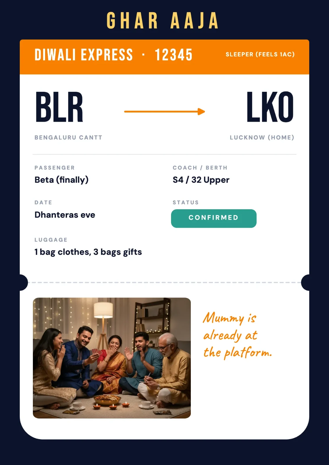 Diwali Express postcard