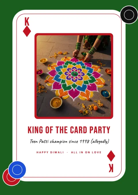 King Of Card Party postcard