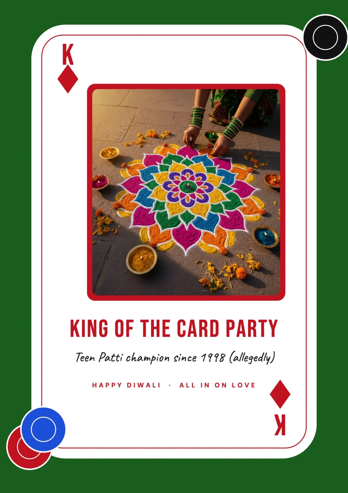 King Of Card Party postcard