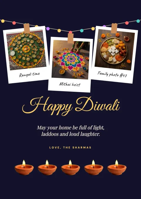 Diwali String Lights postcard