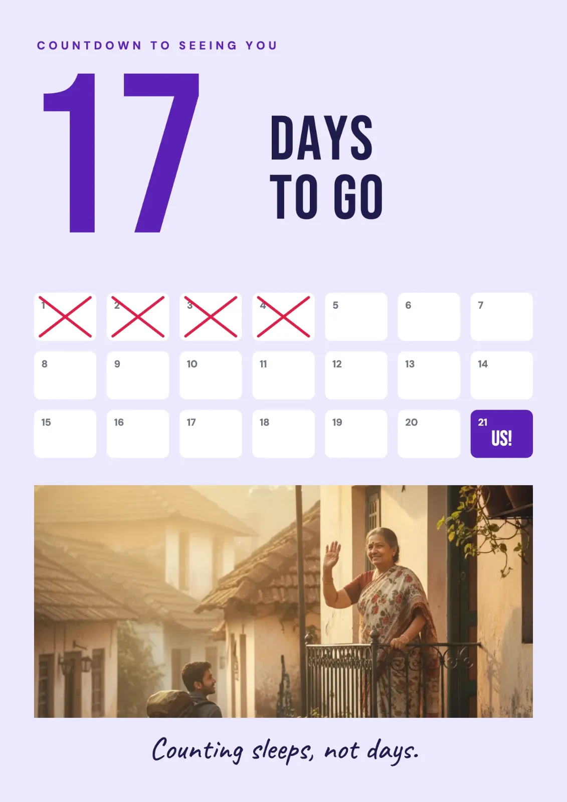 Days To Go postcard