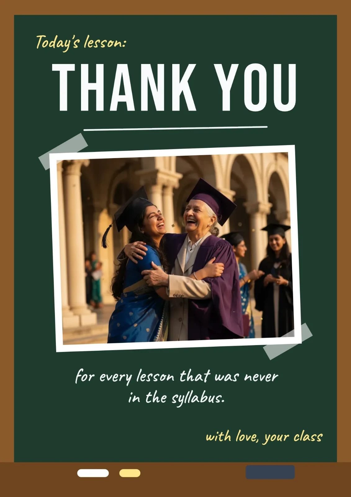 Chalkboard Thank You postcard