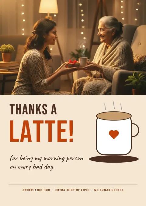 Thanks A Latte postcard