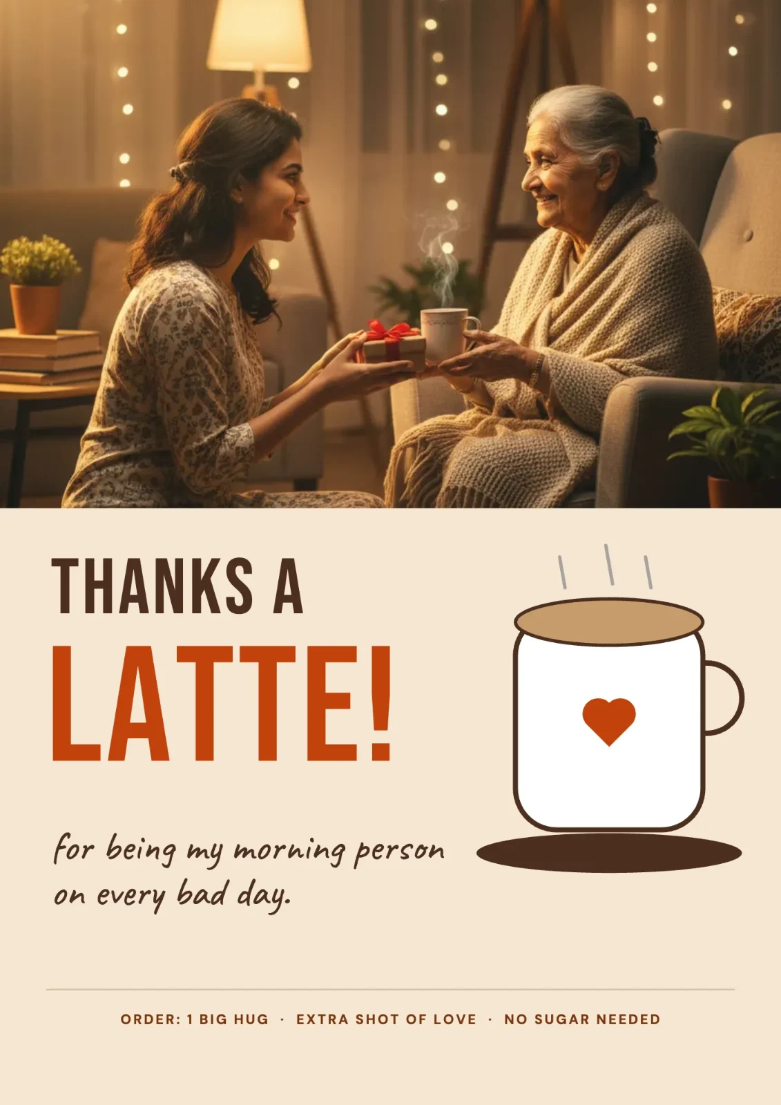 Thanks A Latte postcard