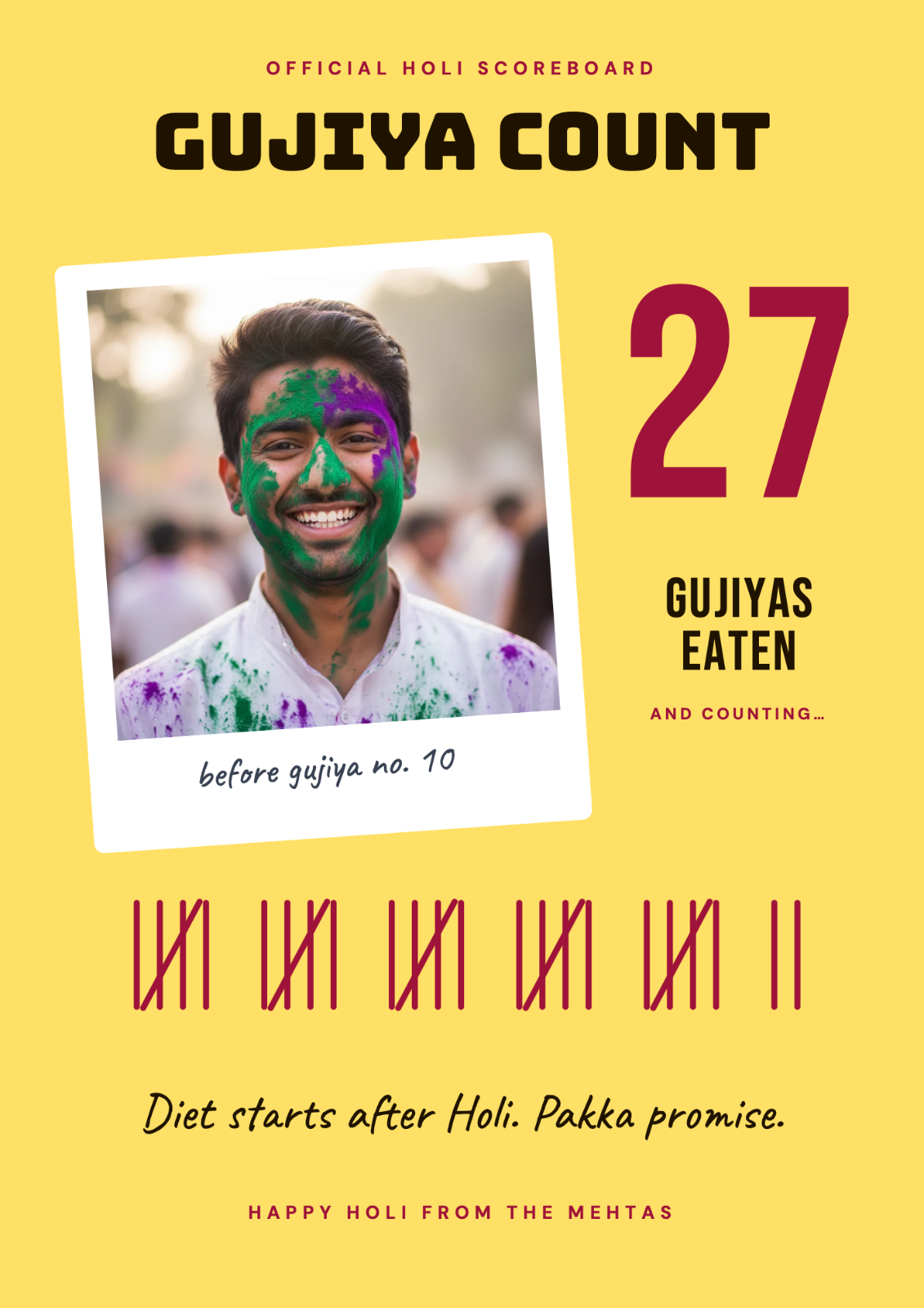 Gujiya Count postcard