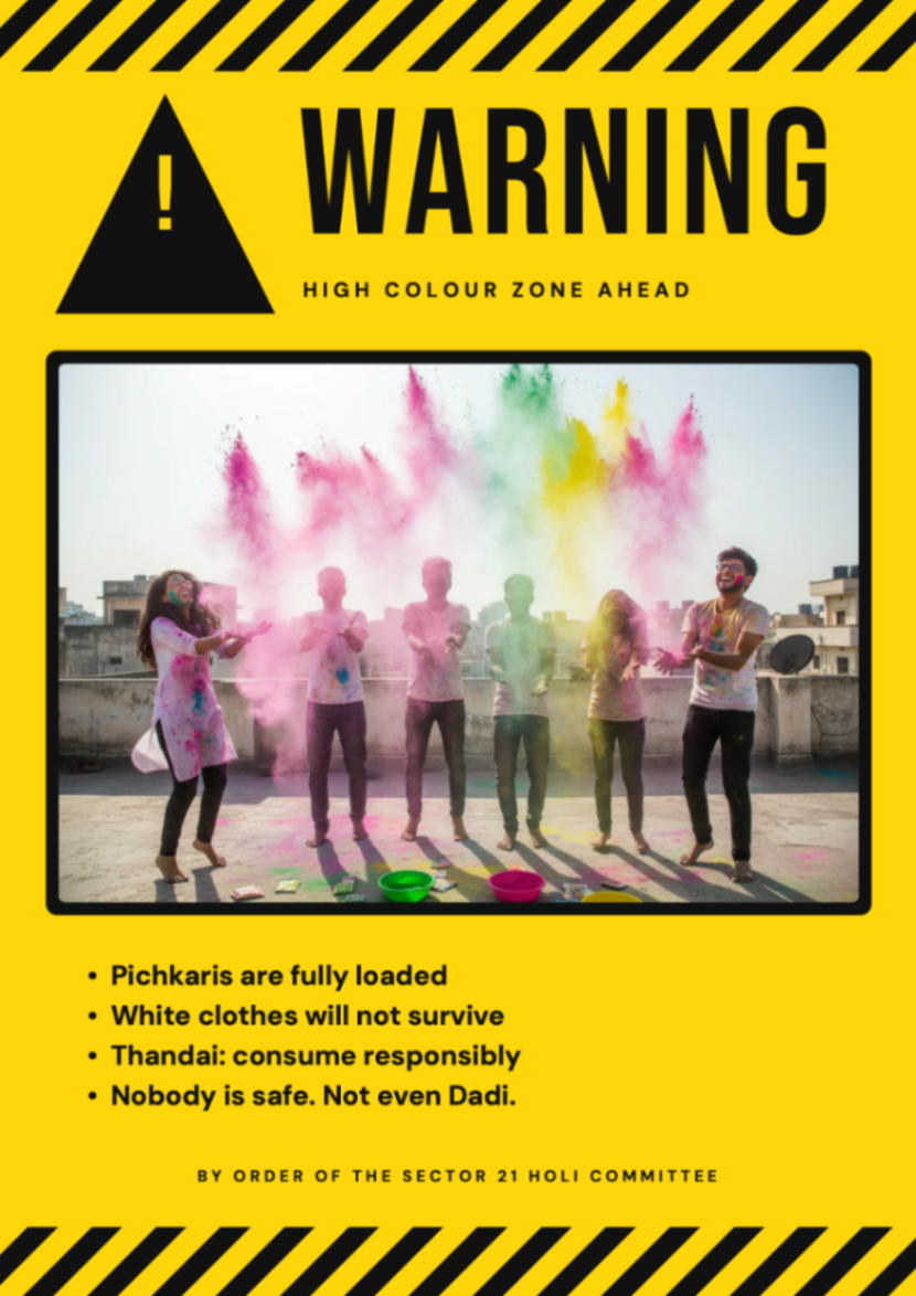 Colour Safety Warning postcard