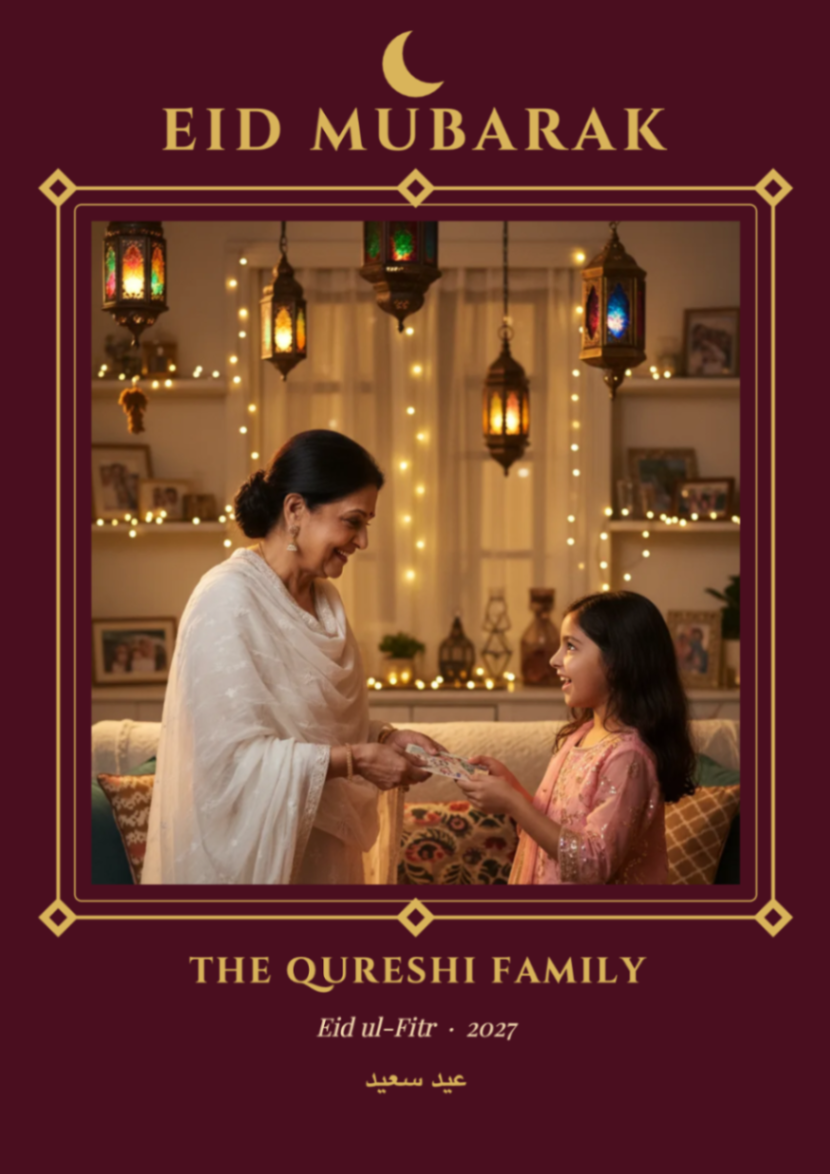 Eid Family Frame postcard