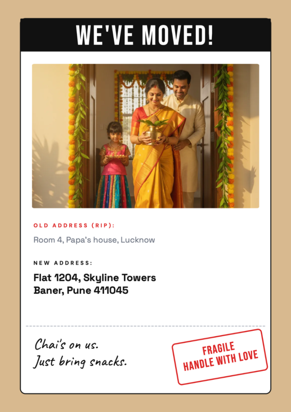 New Address postcard