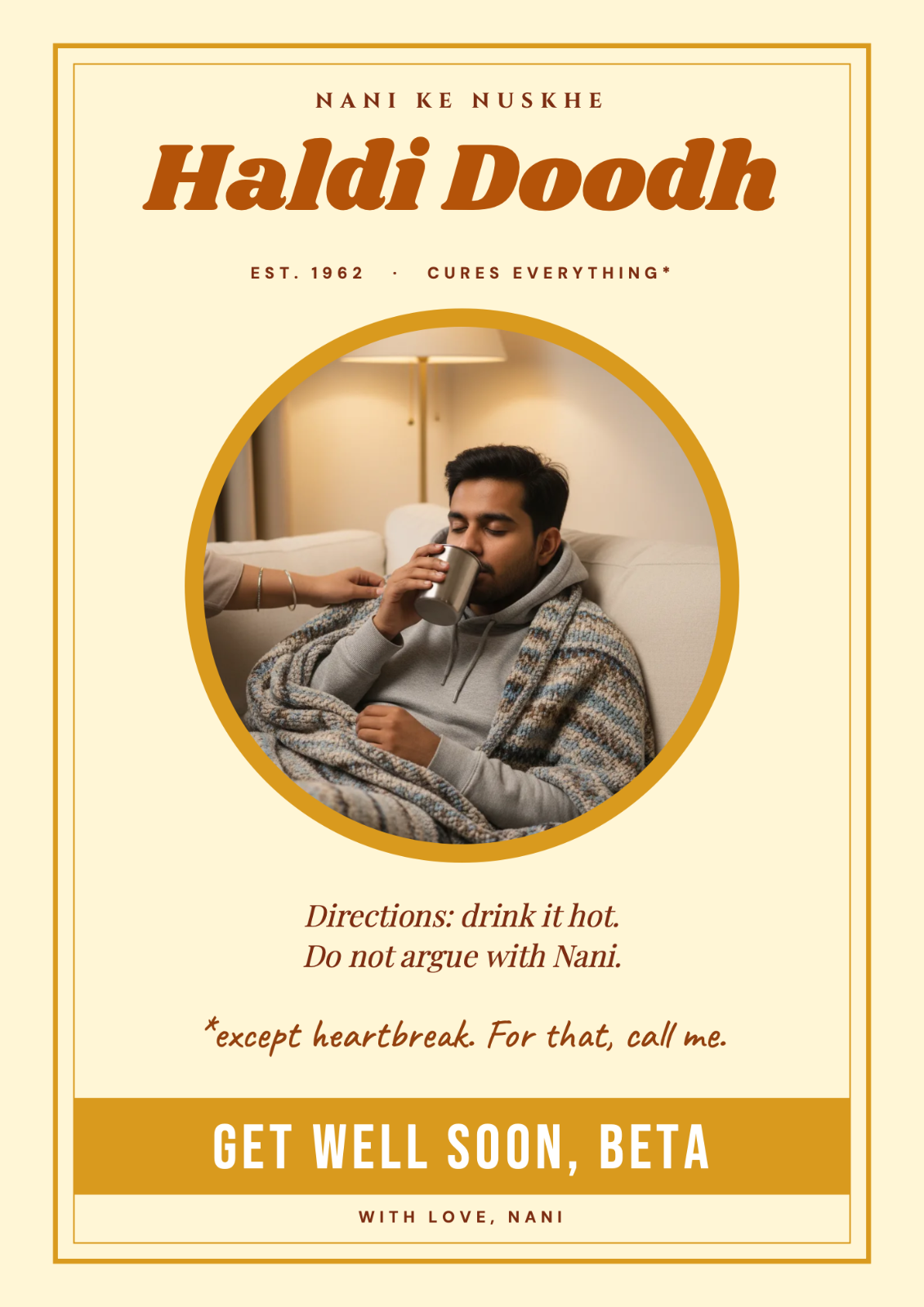 Haldi Doodh Remedy postcard