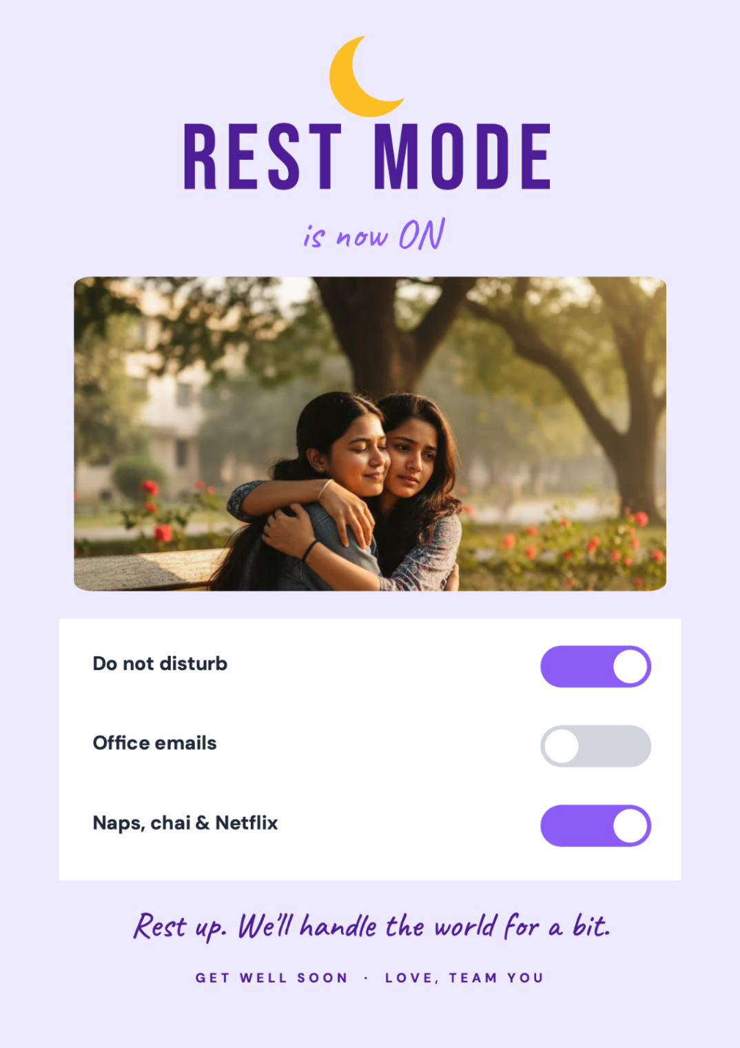 Rest Mode postcard