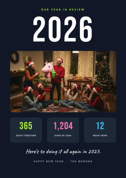 Year In Review postcard
