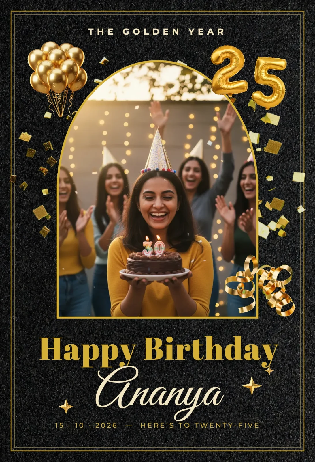 Golden Year collage frame