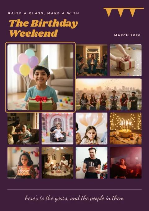 The Whole Party collage frame