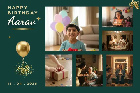 Candles & Confetti collage frame