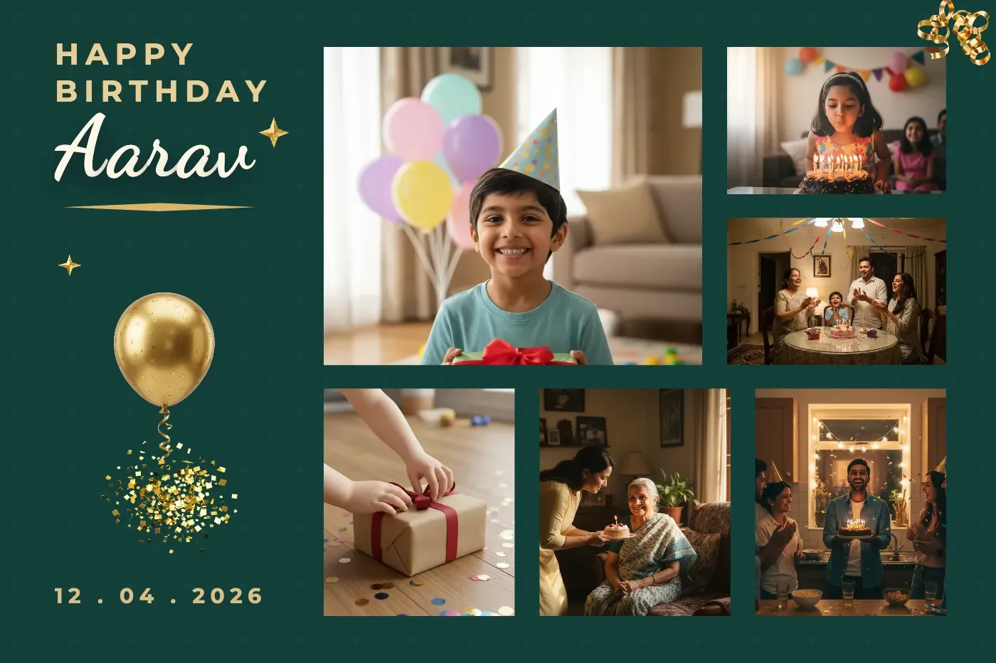Candles & Confetti collage frame