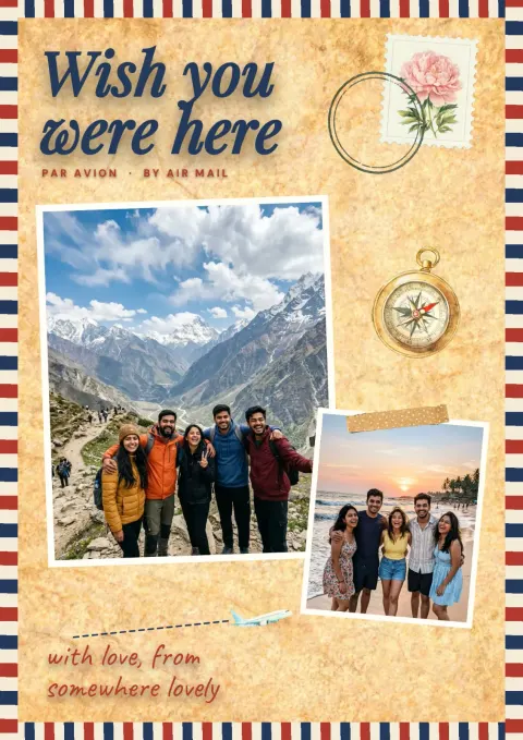 Wish You Were Here — Airmail postcard