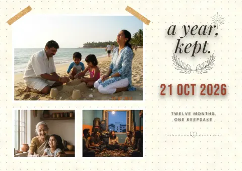 A Year, Kept — Landscape postcard