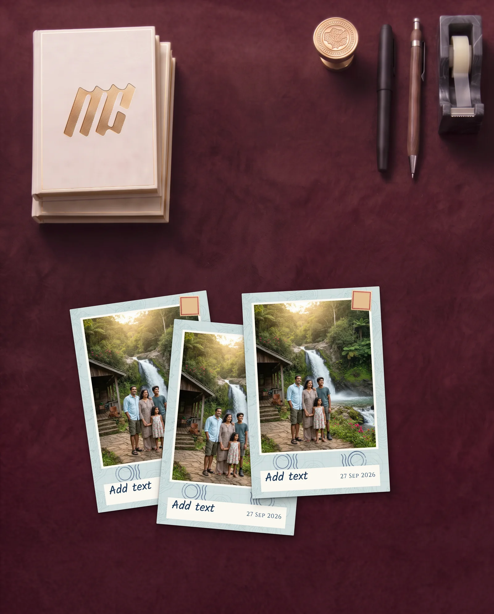 Postmarked — Sea Blue Retro Prints