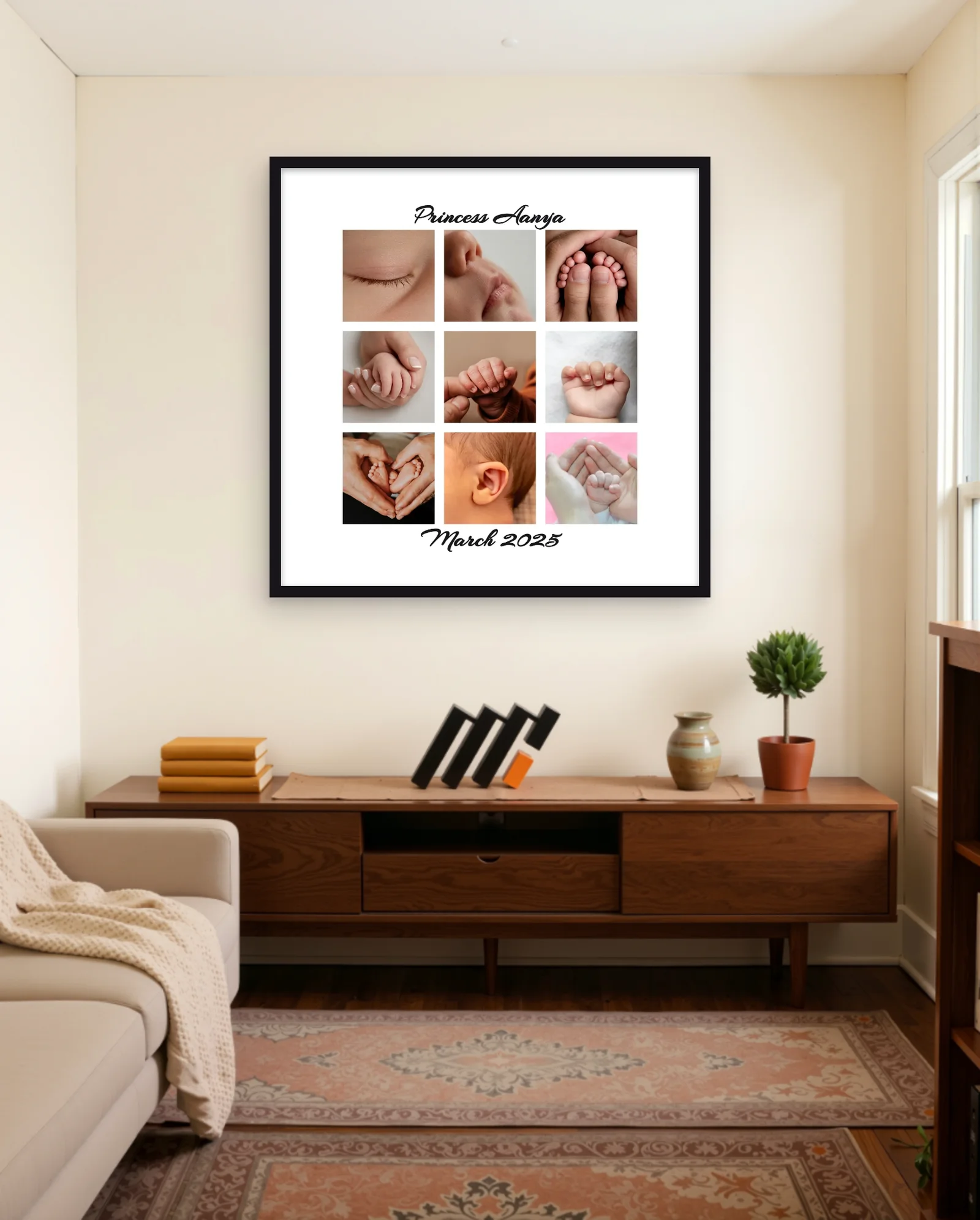 BABY 9 IMAGE COLLAGE memory frame — wall landscape credenza