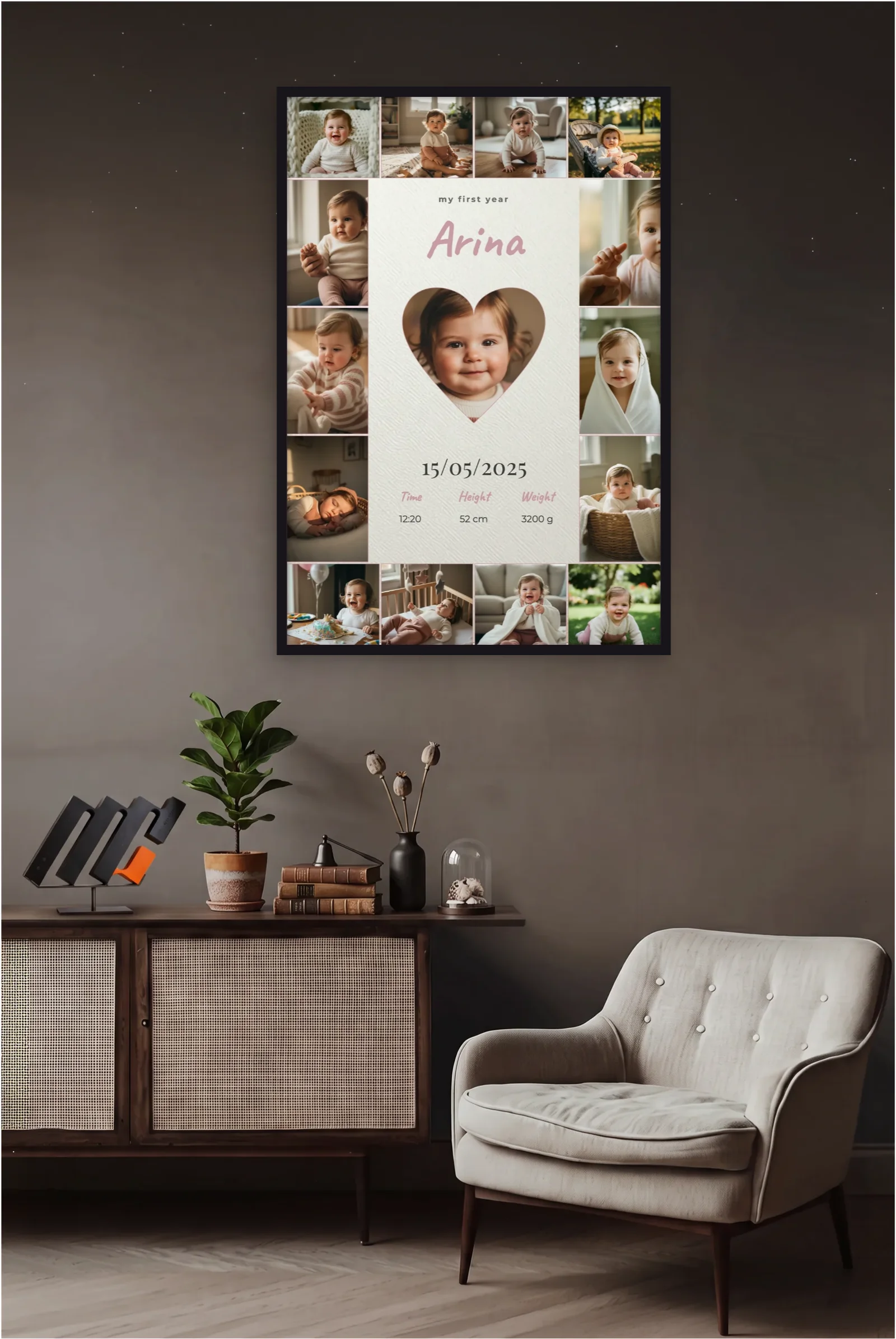 Baby First Year Collage Photo Frame — memory frame