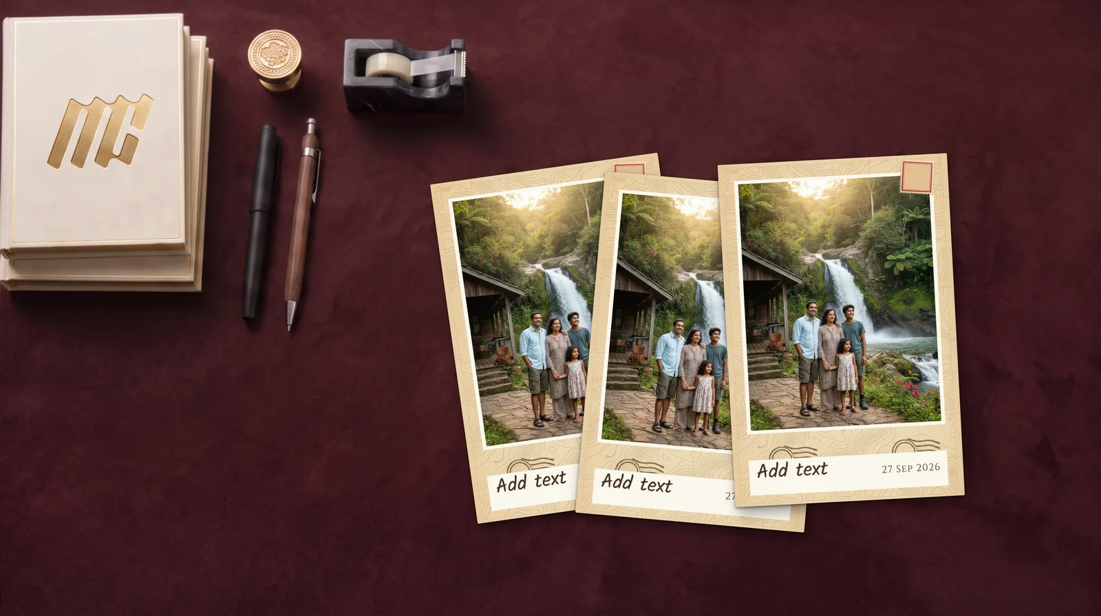 Postmarked — Sand Beige Retro Prints preview