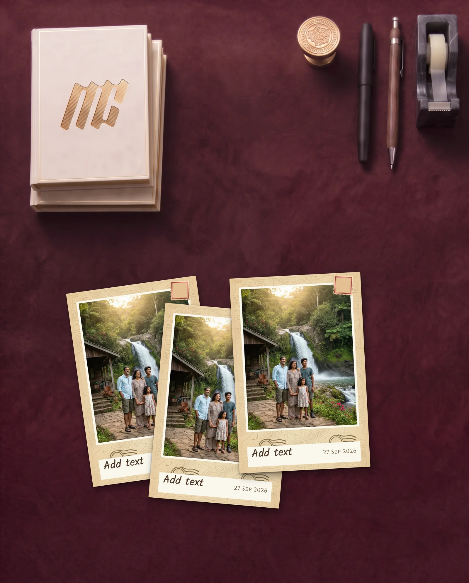 Postmarked — Sand Beige Retro Prints