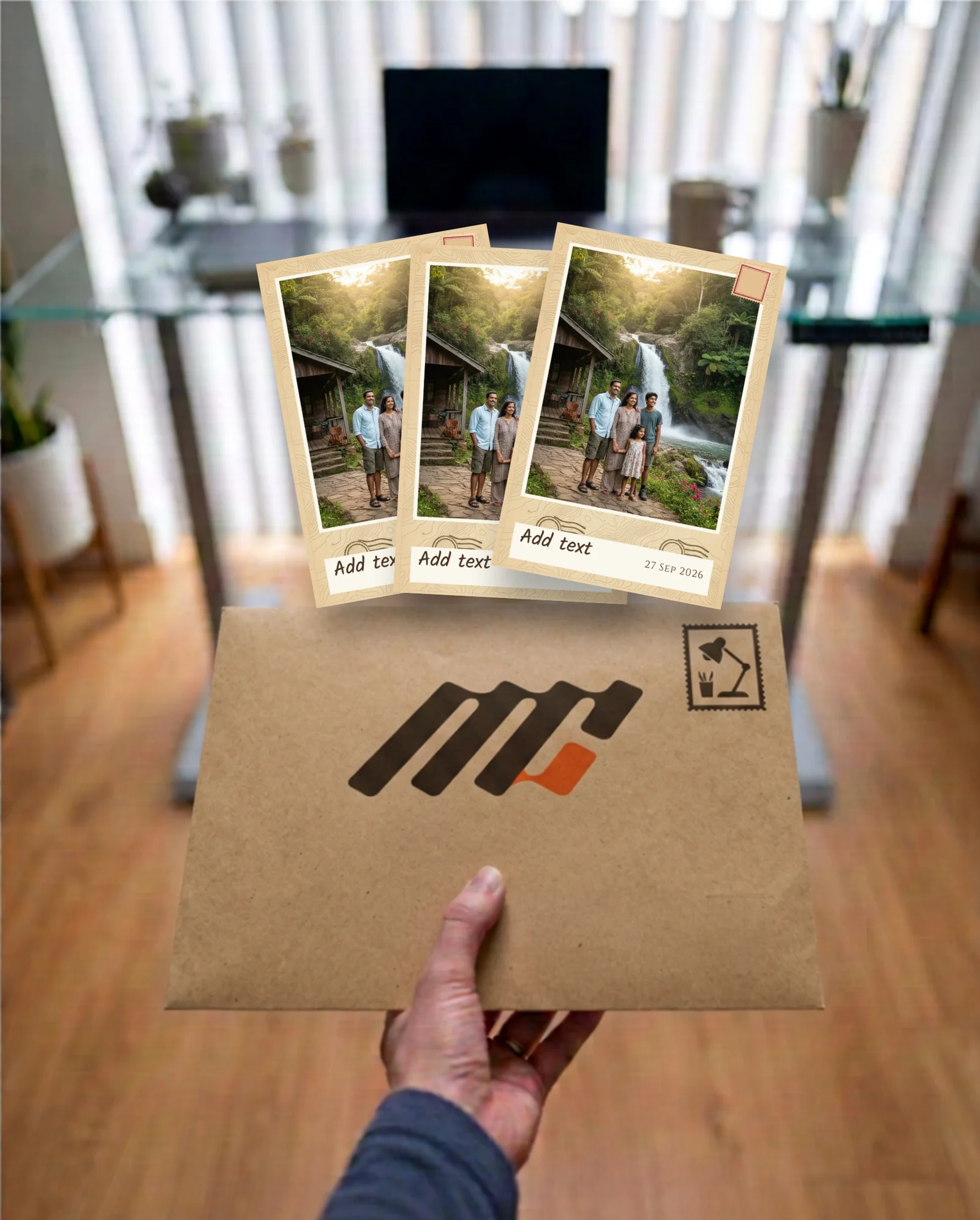 Postmarked — Sand Beige Retro Prints preview