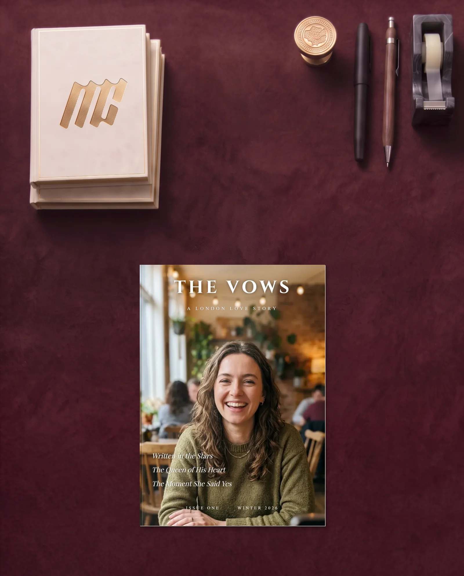 The Vows — Wedding Magazine (A4) — desk flat premium portrait
