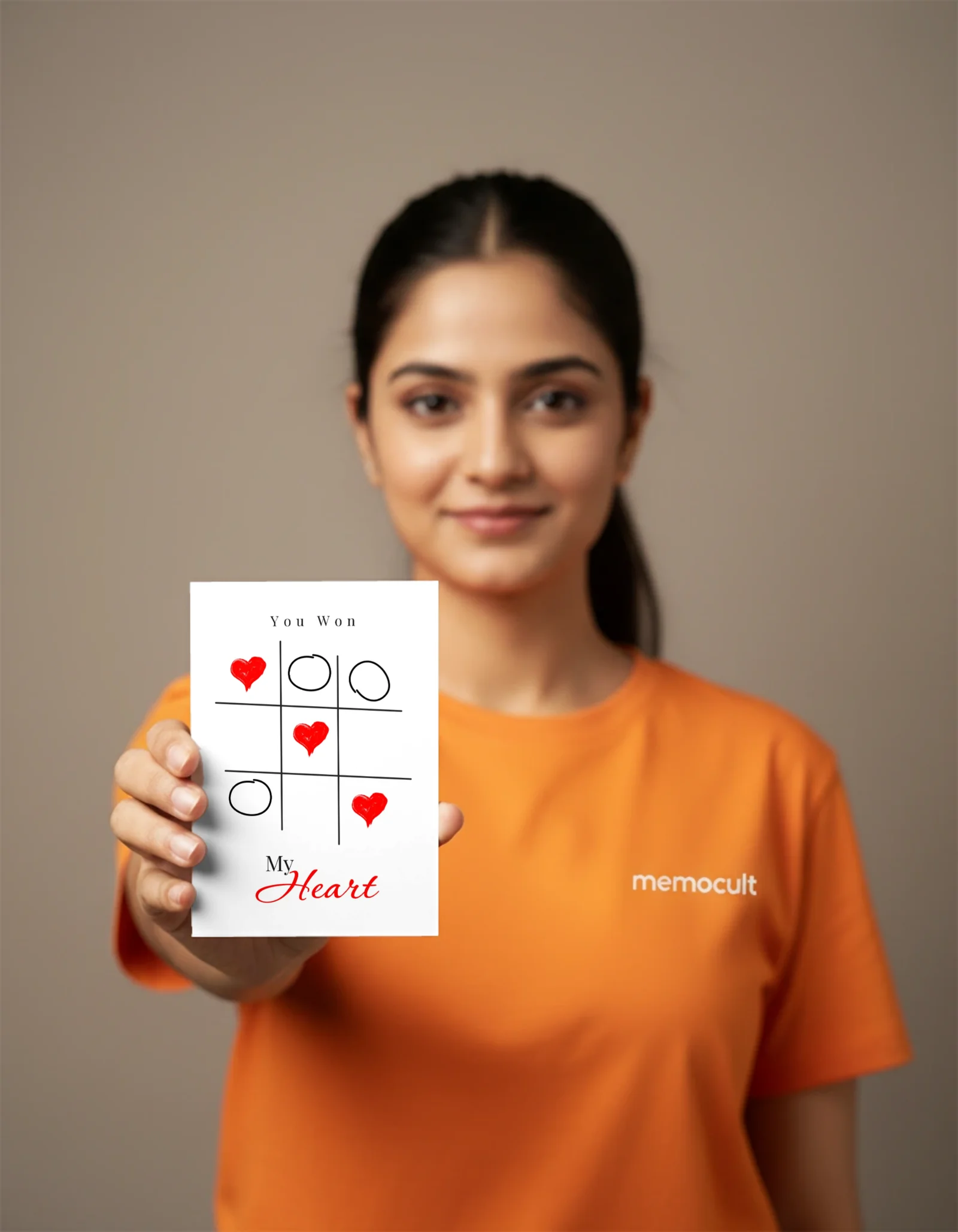 you won my heart postcard — plate postcard portrait held