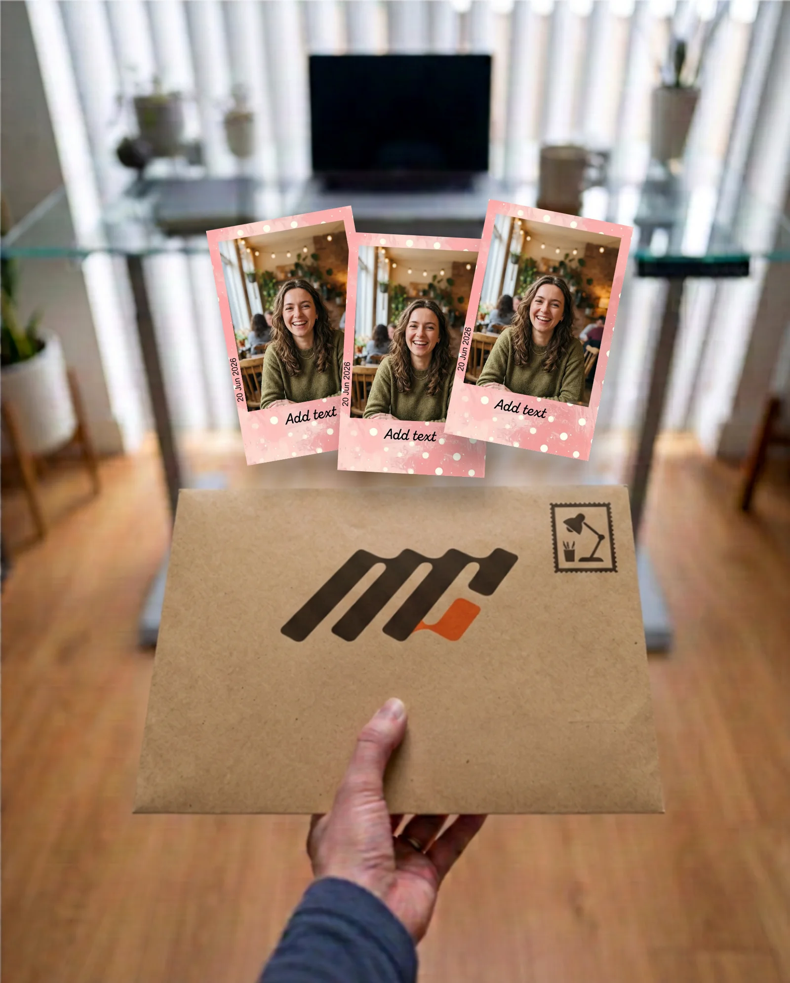 Starry Polaroids retro print — envelope float
