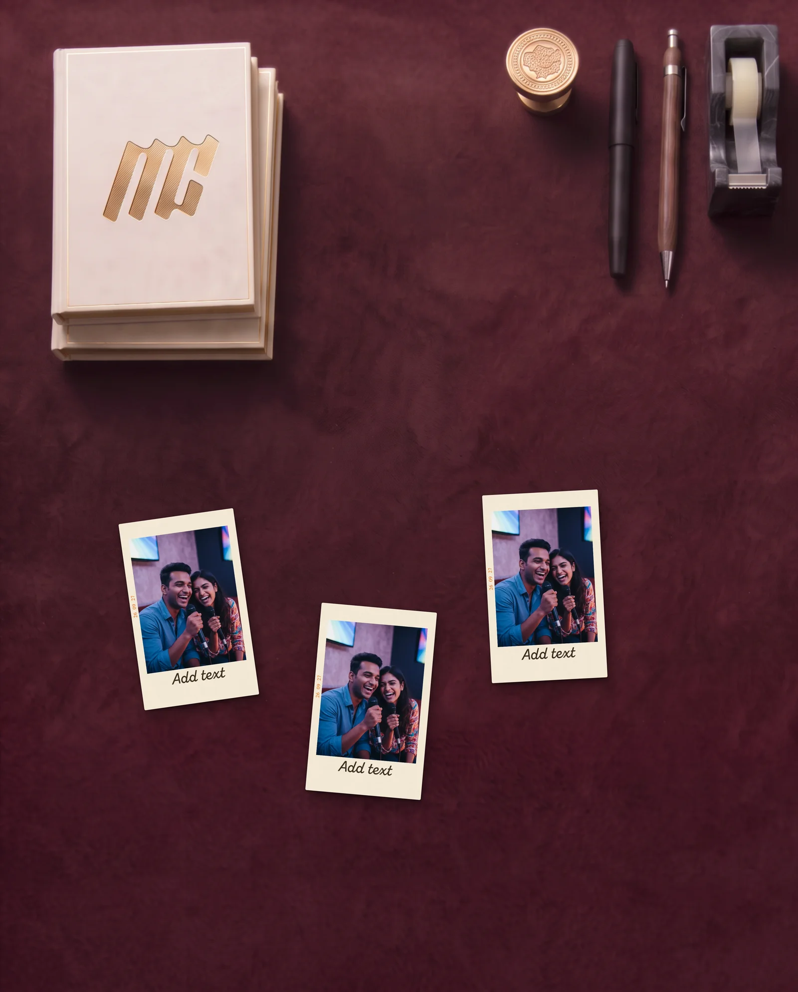 Classic Border — Cream Retro Prints — printed with your own photos