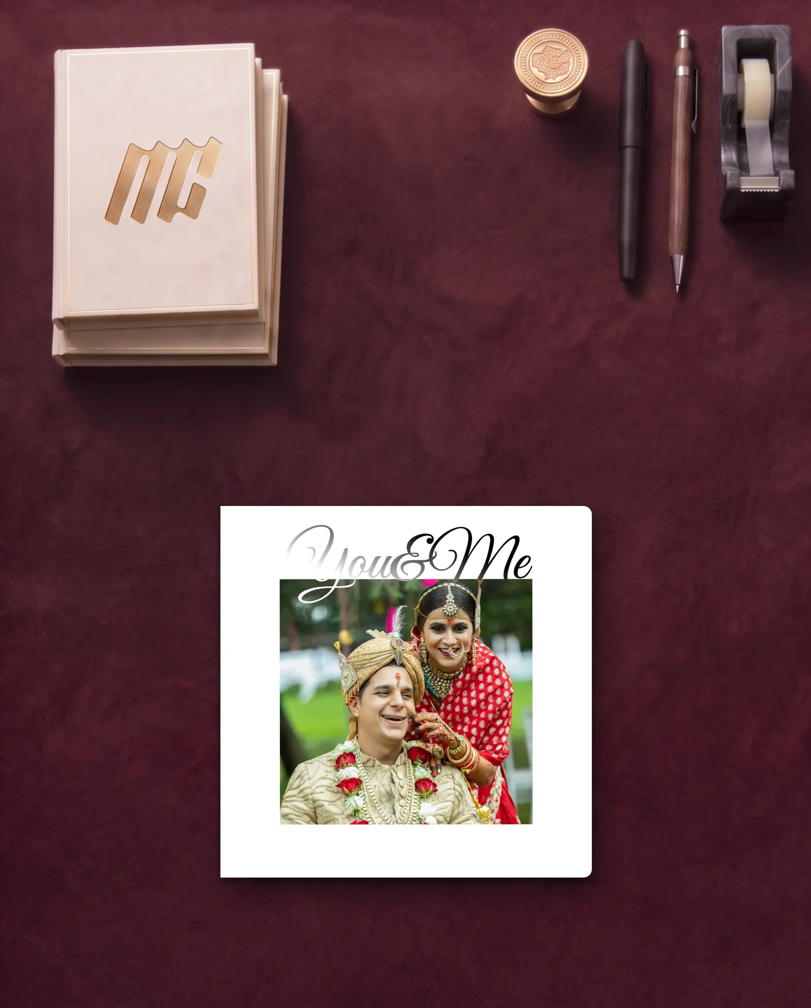 You & Me Couple Photo Book — desk flat premium portrait