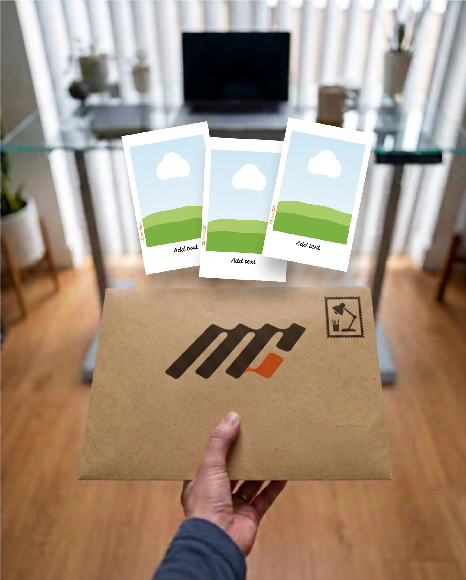 Classic Polaroids retro print — envelope float