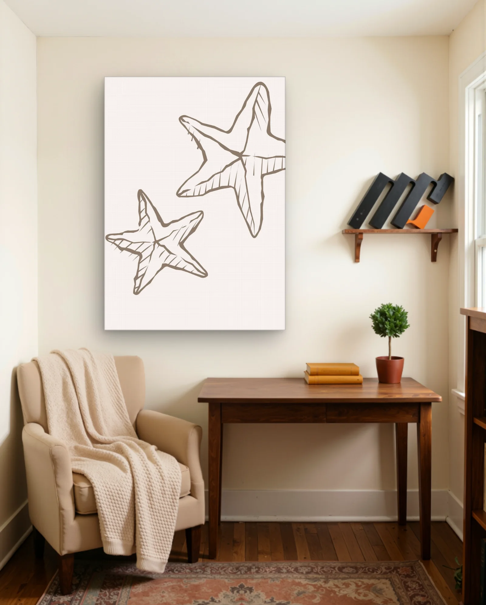 Starfish Duo Wall Art — framed wall art poster by Memocult