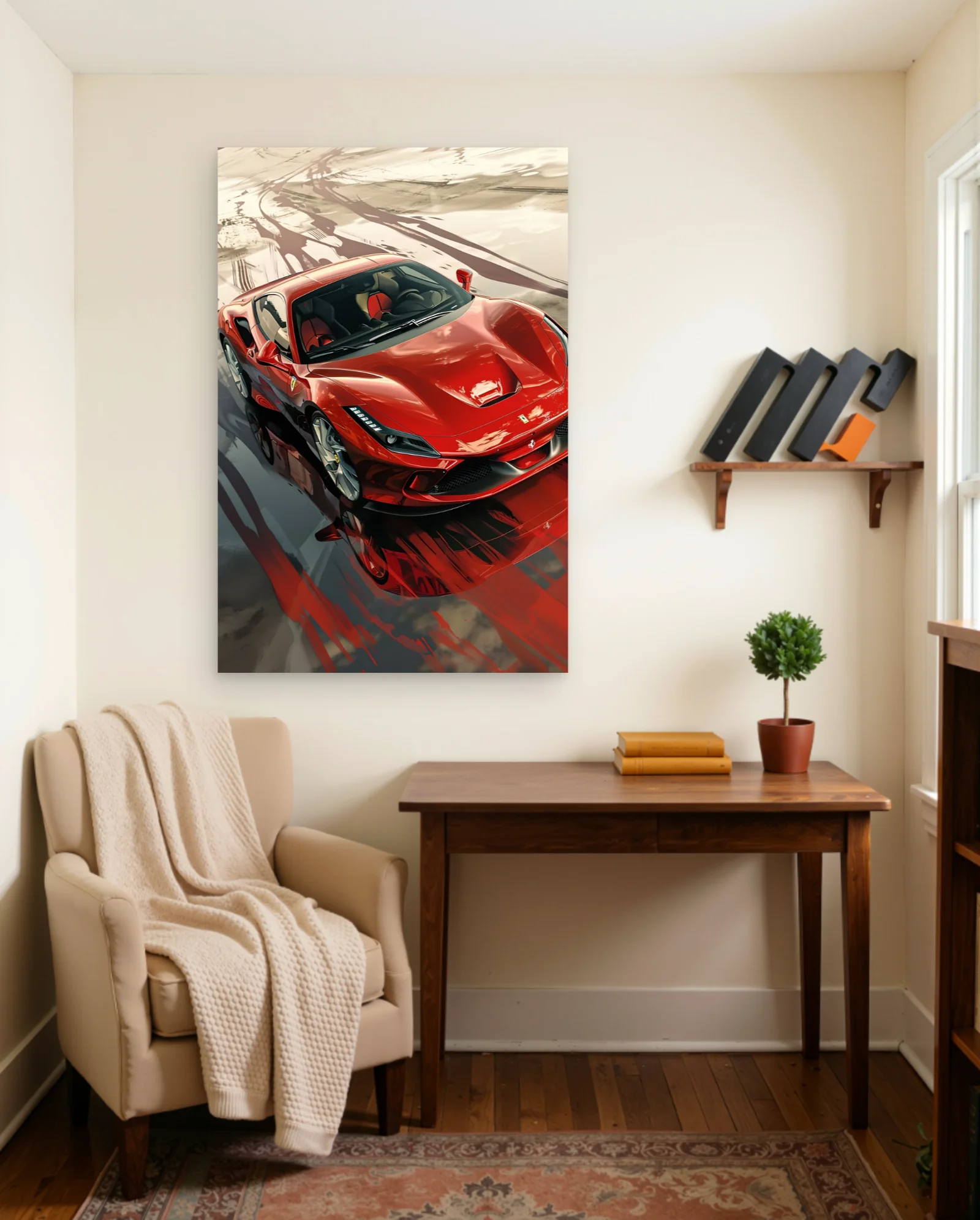 Red Ferrari Poster — framed wall art poster by Memocult