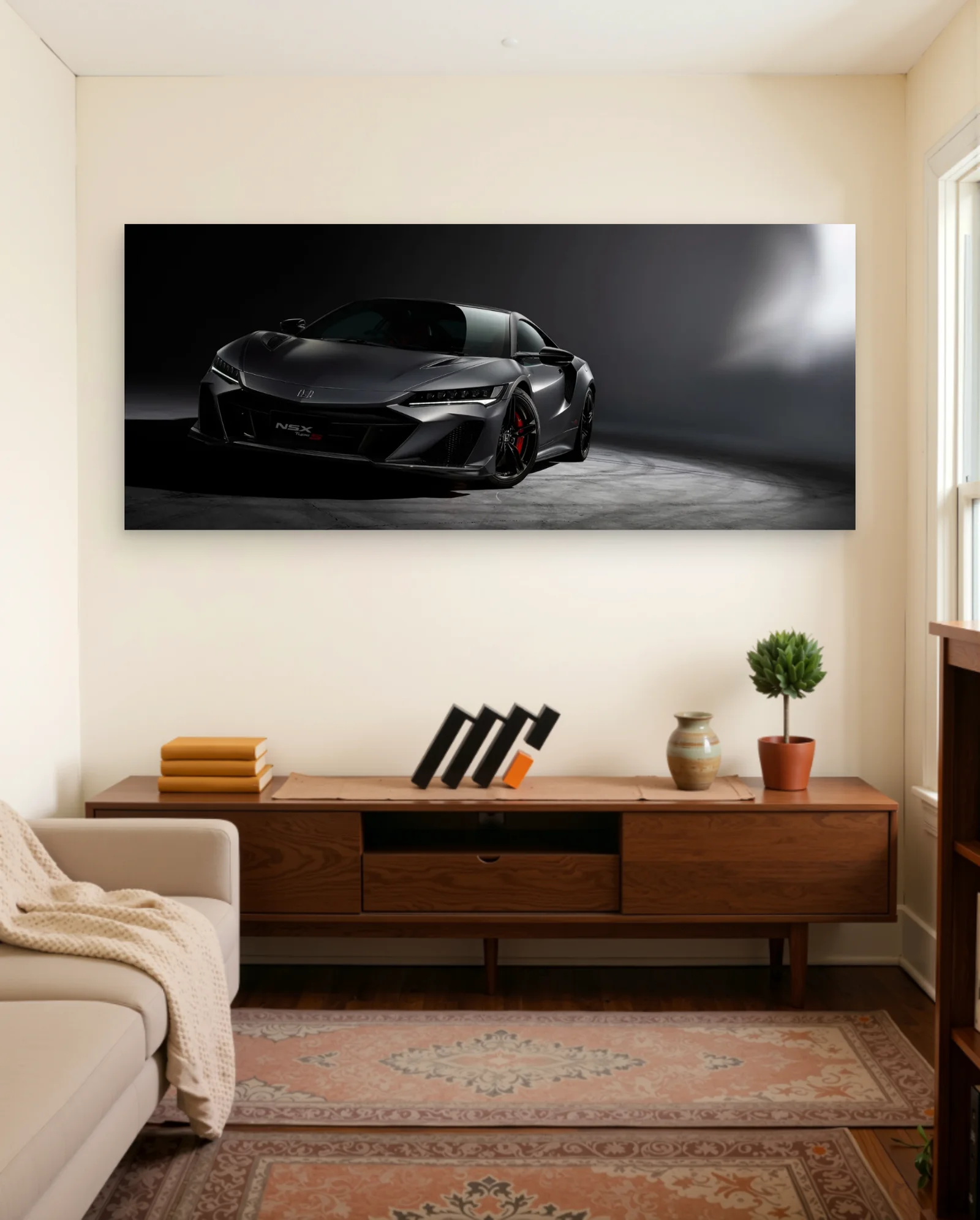 Honda NSX Type S Dark Grey Poster — framed wall art poster by Memocult