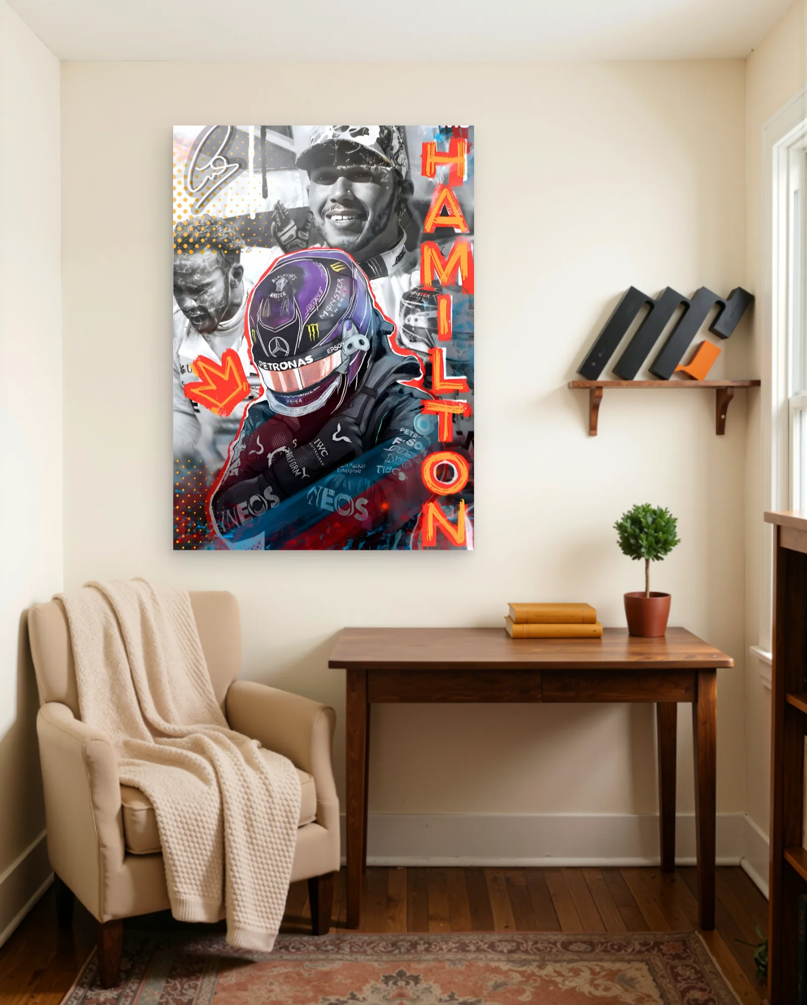 Lewis Hamilton Graffiti Style Poster — framed wall art poster by Memocult